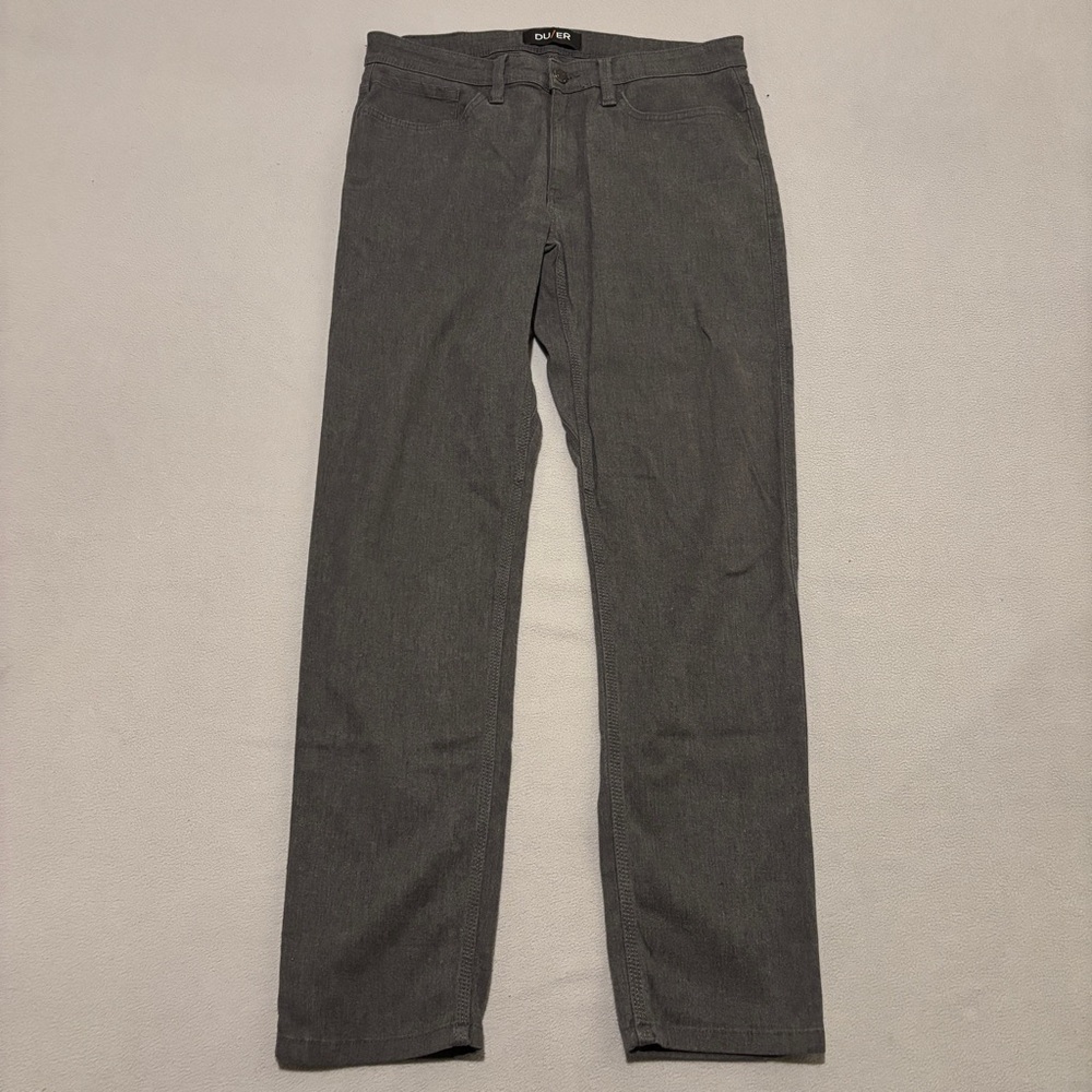 DUER DU/ER Pants 34x30 33x29 T2X Slim Fit Gray Casual Outdoor Hiking Fall